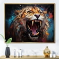 thumbnail image 1 of Designart "Emotions In The Roaring Of Lions" Animals Lion Floater Framed Canvas Prints, 1 of 5