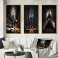 thumbnail image 1 of Designart "Empire State Building Night Lights Tilt Shift I" City New York Framed Wall Art Set Of 3 - Black New York Frame Gallery Set For Office Decor, 1 of 6