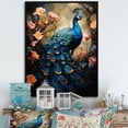 thumbnail image 1 of Designart "Enchanted Blooms With Fantasy Peacock I" Animals Peacock Floater Framed Canvas Prints, 1 of 5