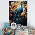 thumbnail image 1 of Designart "Enchanted Blooms With Fantasy Peacock I" Animals Peacock Floater Framed Canvas Prints, 1 of 5
