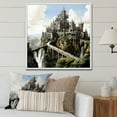 thumbnail image 1 of Designart "Enchanted Castle Sketch III" Castles Floater Framed Wall Art Living Room, 1 of 5