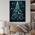 Designart "Enchanted Christmas Tree in Blue & Gold" Landscapes Canvas