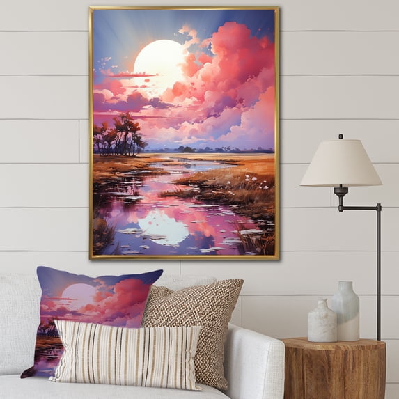 Designart "Enchanted Cosmic Echoes III" Sky Floater Framed Canvas Wall Art