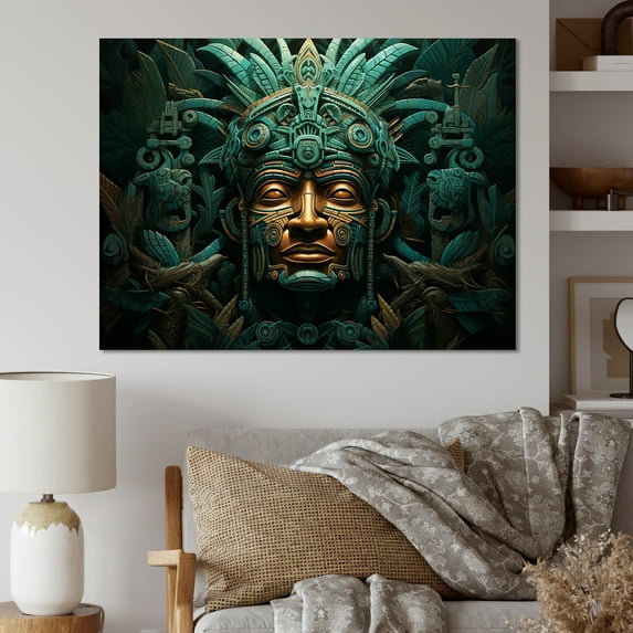 Designart "Enchanted Mayan Mask I" Mexican Art Wall Art Prints