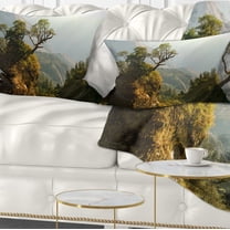 Designart Enchanted Nepal Mountains - Landscape Photography Throw Pillow - 12x20