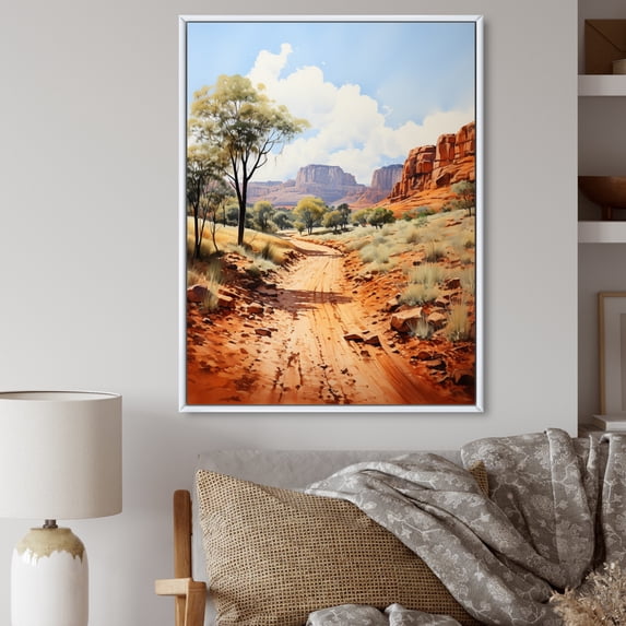 Designart "Enchanted Red Rock Spires" Australia Floater Framed Canvas Print