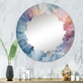 thumbnail image 1 of Designart "Enchanted Spills Pink Aqua Fusion" Abstract Round Wall Mirror - Modern Oval Printed Decorative Oversized Mirror - Multiple Color Options, 1 of 4