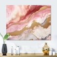 thumbnail image 1 of Designart "Enchanted Spills in Pink and Gold I" Abstract Shapes Metal Wall Art, 1 of 5