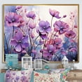 thumbnail image 1 of Designart "Enchanted Surrealism I" Violets Floater Framed Wall Art Living Room, 1 of 5