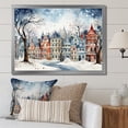 thumbnail image 1 of Designart "Enchanting Christmas Village III" Landscapes Framed Wall Art Decor - Traditional White Winter Landscape Hallway Framed Wall Art Decor, 1 of 6