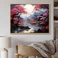 thumbnail image 1 of Designart "Enchanting Kawaii Moonlit River" Landscape Lake River Floater Framed Wall Art Living Room, 1 of 5