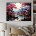 thumbnail image 1 of Designart "Enchanting Kawaii Moonlit River" Landscape Lake River Floater Framed Wall Art Living Room, 1 of 5