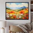 thumbnail image 1 of Designart "Enchanting Mountain Wildflowers I" Wildflowers Floater Framed Wall Art Living Room, 1 of 5