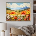 thumbnail image 1 of Designart "Enchanting Mountain Wildflowers I" Wildflowers Floater Framed Wall Art Living Room, 1 of 5