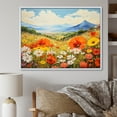 thumbnail image 1 of Designart "Enchanting Mountain Wildflowers I" Wildflowers Floater Framed Wall Art Living Room, 1 of 5