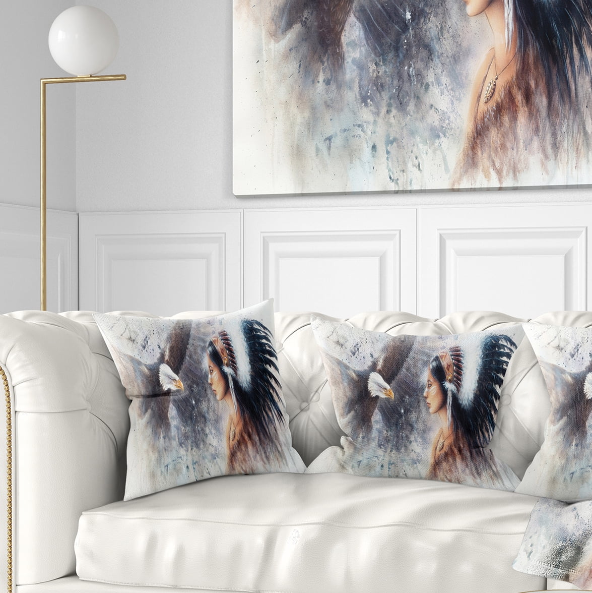 Designart Enchanting Mystical Priestess - Abstract Woman Throw Pillow - 18x18
