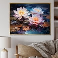 thumbnail image 1 of Designart "Enchantment In Lotus Waters I" Lotus Floater Framed Canvas Prints, 1 of 5