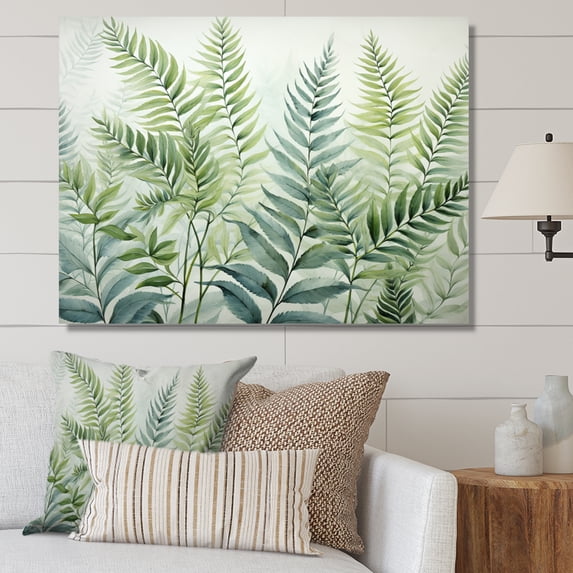 Designart "Enchantment with Ferns III" Floral Canvas Wall Art