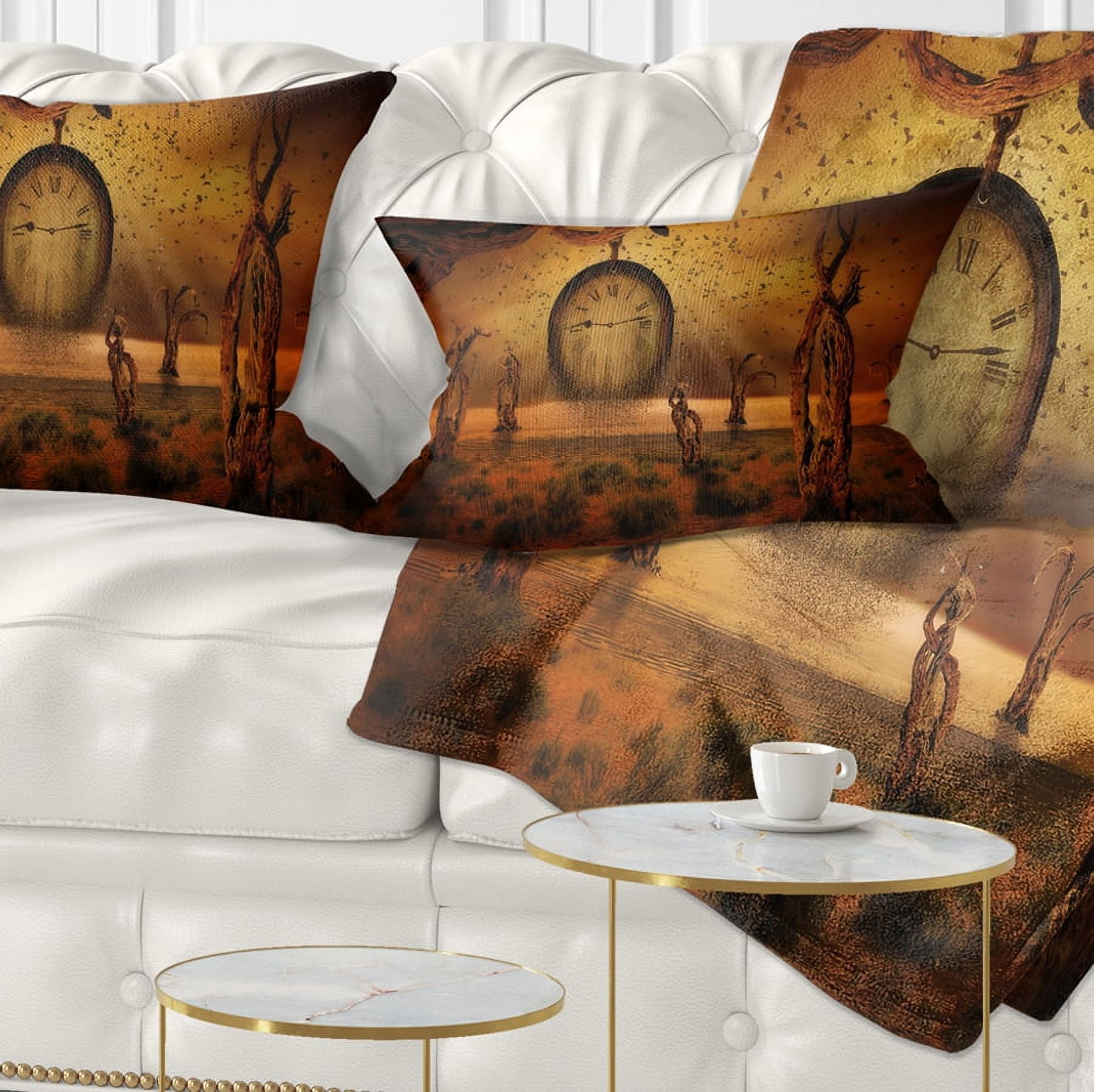 Designart End of Time - Abstract Throw Pillow - 12x20