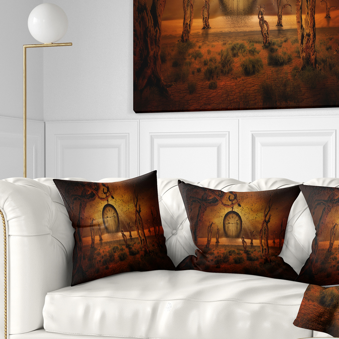 Designart End of Time - Abstract Throw Pillow - 18x18