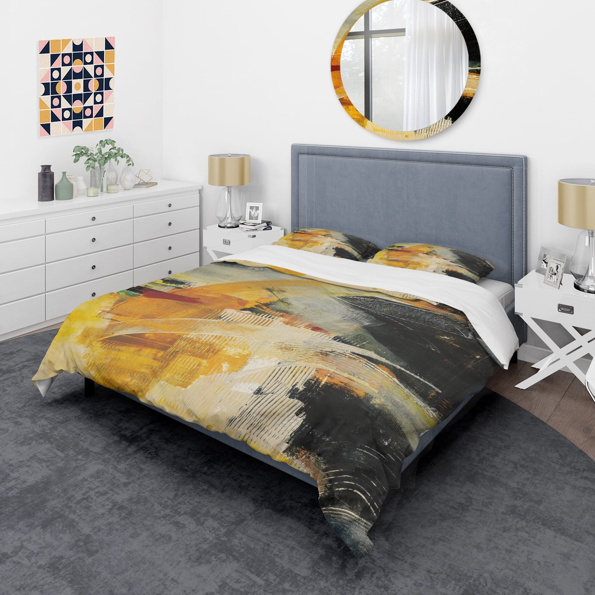 Designart 'End of the Orange Rainbow II' Glam Duvet Cover Set