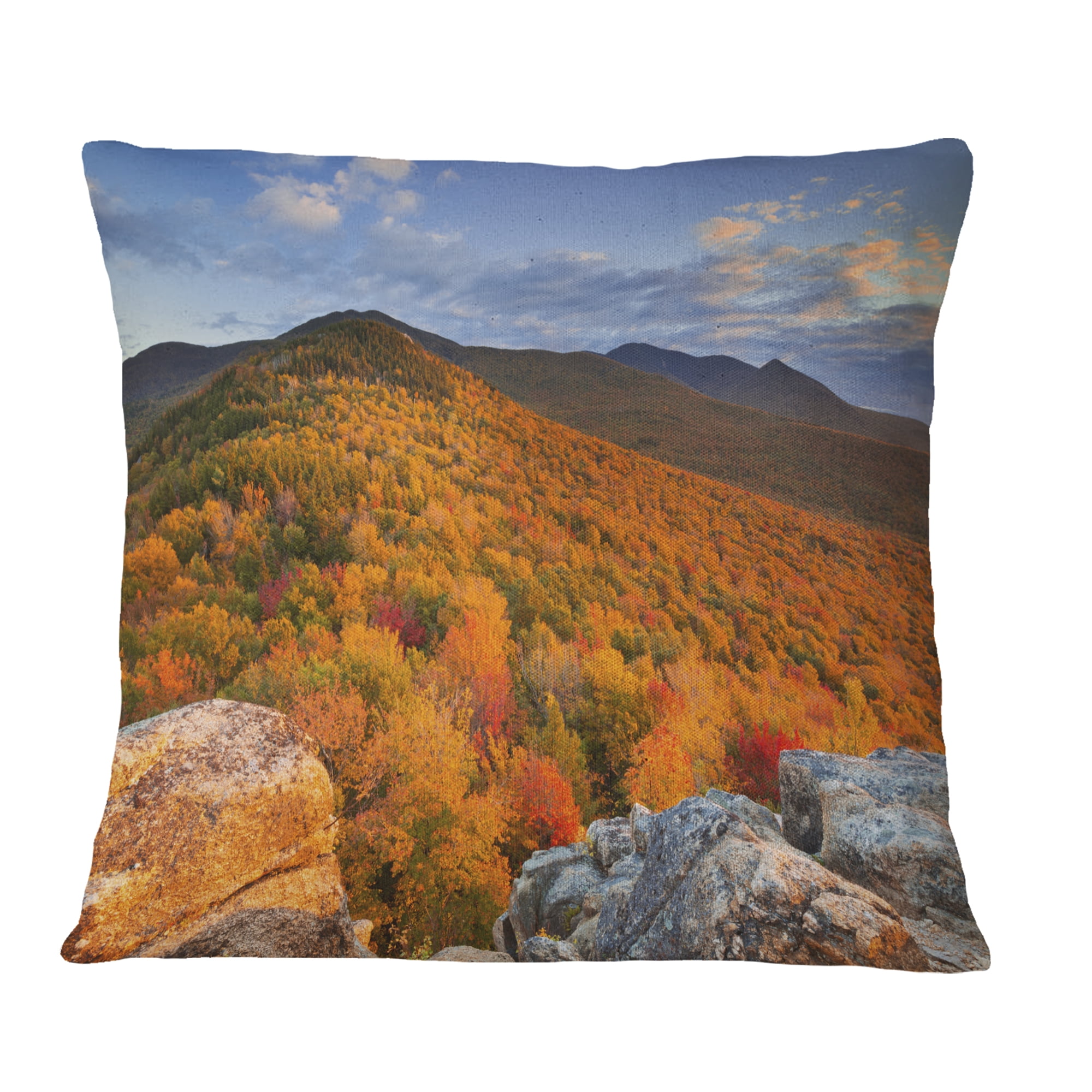 Designart Endless Forests in the Fall Foliage - Landscape Printed Throw Pillow - 16x16