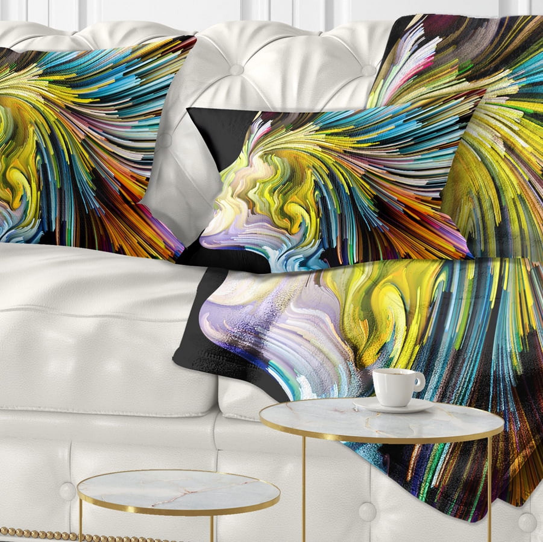 Designart Endless Imagination - Abstract Throw Pillow - 12x20