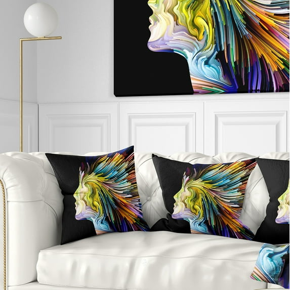 Designart Endless Imagination - Abstract Throw Pillow - 16x16