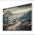 thumbnail image 1 of Designart "Endless Journey Meandering Blue Road II" Landscapes Print on Natural Pine Wood, 1 of 5