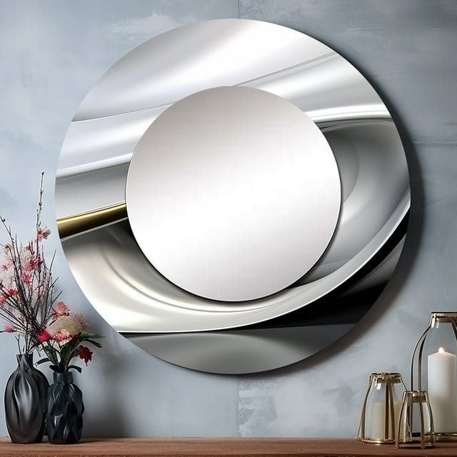 Designart "Endless Ripples in Gold and White" Modern Waves Gold Large ...