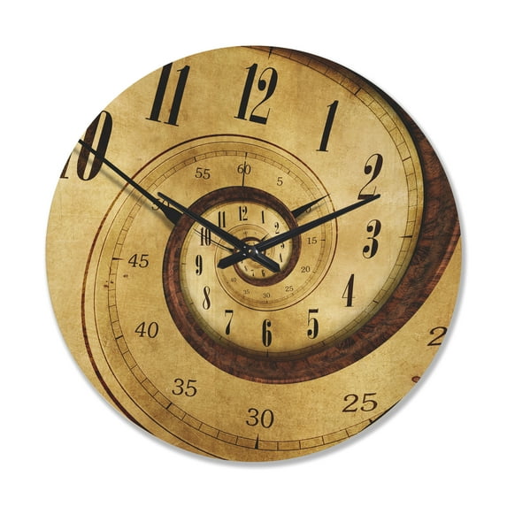 Designart 'Endless Time Spiral Clock' Modern Wood Wall Clock