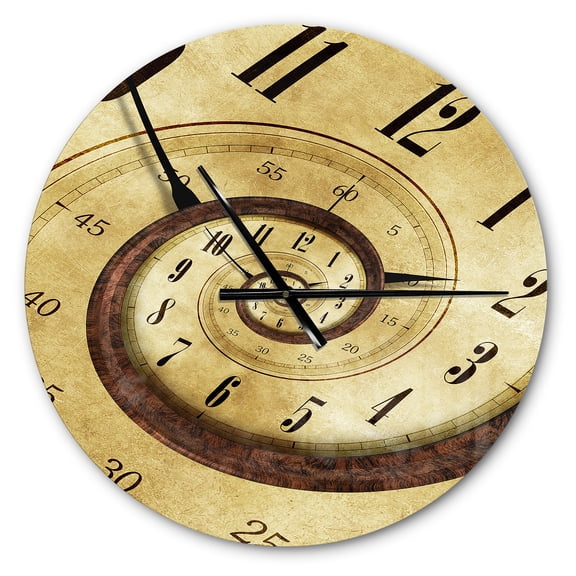 Designart 'Endless Time Spiral ' Modern wall clock