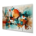 thumbnail image 1 of Designart "Energetic Geometric Patterns in Orange" Modern Geometric Metal Art Living Room, 1 of 5