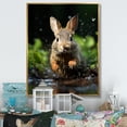 thumbnail image 1 of Designart "Energetic Rabbit Hopper" Animals Floater Framed Wall Art Print, 1 of 7