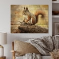 thumbnail image 1 of Designart "Energetic Squirrel I" Animals Print on Natural Pine Wood, 1 of 5