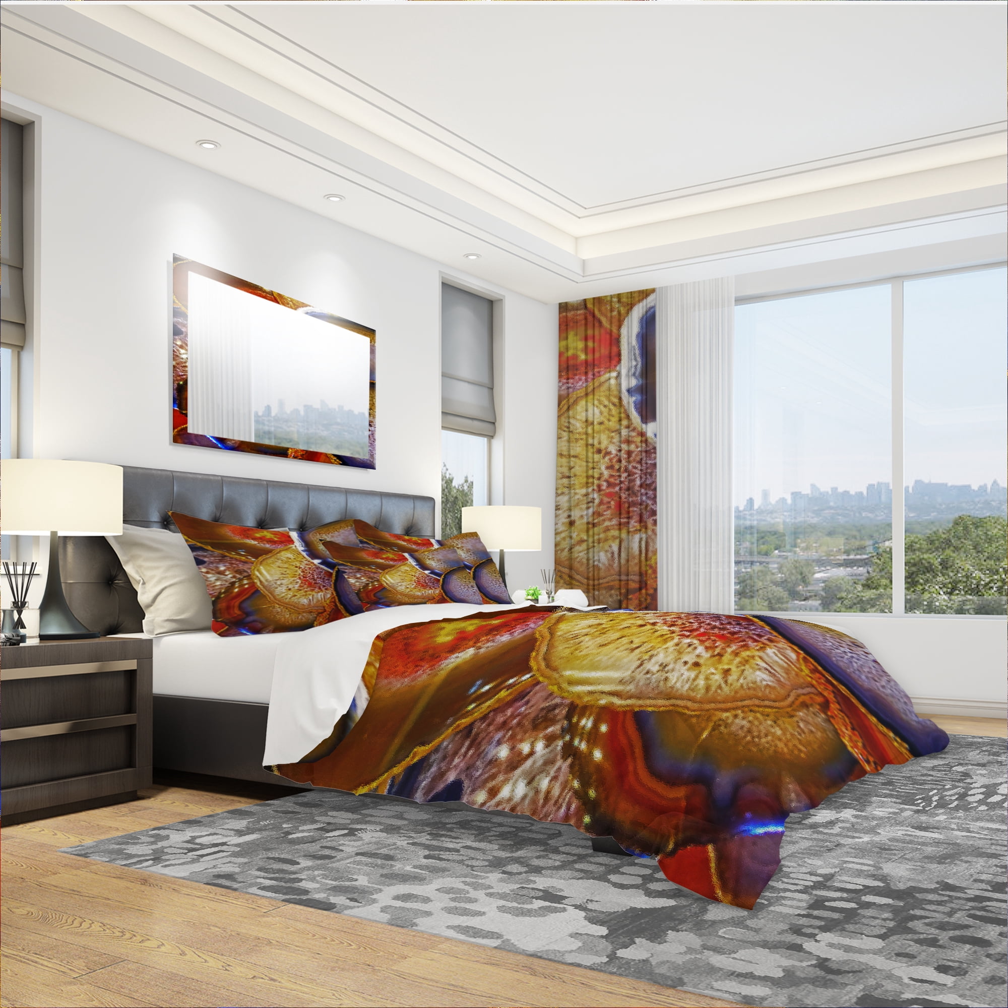 Designart 'Energy Stones Polished in Flat Shape' Modern & Contemporary Duvet Cover Set