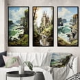 thumbnail image 1 of Designart "England Majestic Cliffsengland horizon I" Nautical & Beach Framed Wall Art Set Of 3 - Green England Frame Gallery Set For Office Decor, 1 of 7