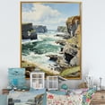 thumbnail image 1 of Designart "England Majestic Cliffsengland horizon II" Nautical & Beach Floater Framed Canvas Print, 1 of 7