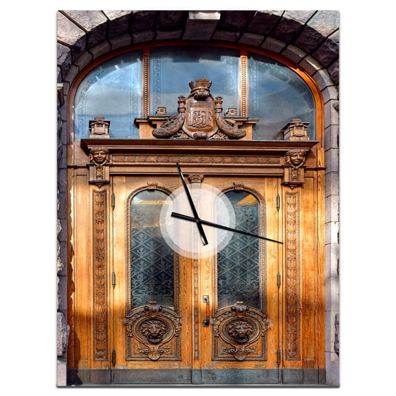 Designart 'Engraved Pattern' Modern wall clock