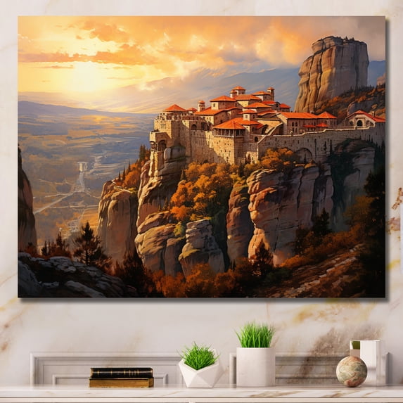 Designart "Enigma of Meteora, Greece II" Landscapes Wall Art Print