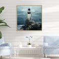 thumbnail image 1 of Designart "Enigmatic Azure And Onyx Beacon I" Coastal Floater Framed Canvas Prints, 1 of 5
