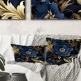 thumbnail image 1 of Designart "Enigmatic Blue Illusion" Damask Printed Throw Pillow, 1 of 5
