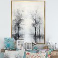 thumbnail image 1 of Designart "Enigmatic Forest In Monochrome I" Tree Monochrome Floater Framed Wall Art Living Room, 1 of 5