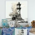 thumbnail image 1 of Designart "Enigmatic Monochrome Beacon I" Coastal Floater Framed Canvas Wall Art, 1 of 5