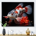 thumbnail image 1 of Designart "Enigmatic Patterns of Coral Kois Fish" Animals Floater Framed Canvas Print, 1 of 7