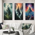 thumbnail image 1 of Designart "Enigmatic Splendid Peak Enchanted Reveries II" Meadow Framed Wall Art Set Of 3 - Green Traditional Frame Canvas Set For Living Room Decor, 1 of 6