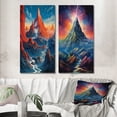 thumbnail image 1 of Designart "Enigmatic Splendid Peak Enchanted Reveries III" Meadow Wall Art Set Of 2 - Traditional Red Gallery Set For Office Decor, 1 of 6