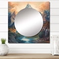 thumbnail image 1 of Designart "Enigmatic Splendid Peak Enchanted Reveries" Meadow Blue Large Square Mirror - Square Bedroom Mirror Printed Wall Decor - Traditional Square Printed Wall Mirror Art, 1 of 5