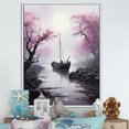 thumbnail image 1 of Designart "Enigmatic Voyage of the Pirate Ship II" Coastal Framed Wall Art - Coastal Purple Coastal Boat Hallway Framed Wall Art Decor, 1 of 6