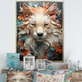 thumbnail image 1 of Designart "Enigmatic Wolf Depiction" Animals Wolf Floater Framed Wall Art Living Room, 1 of 5